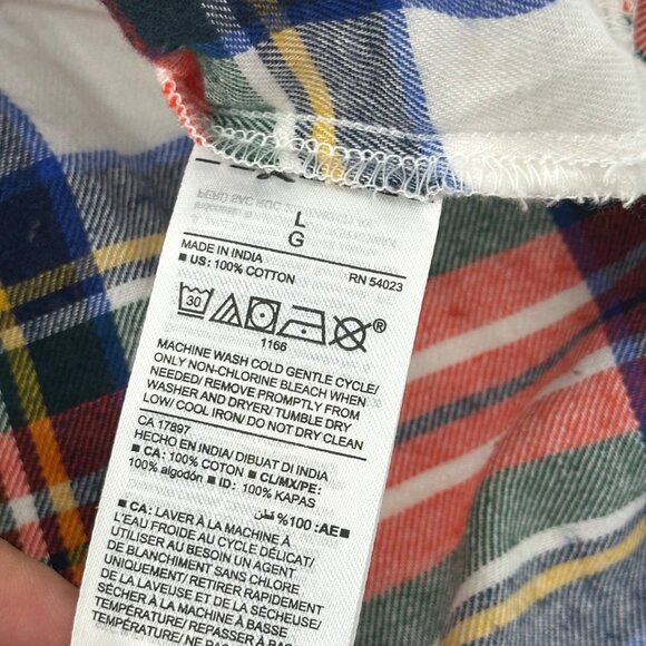 Old Navy Women Plaid Button-Up Long Sleeve Flannel The Classic Shirt-Cotton SZ L - Picture 4 of 10